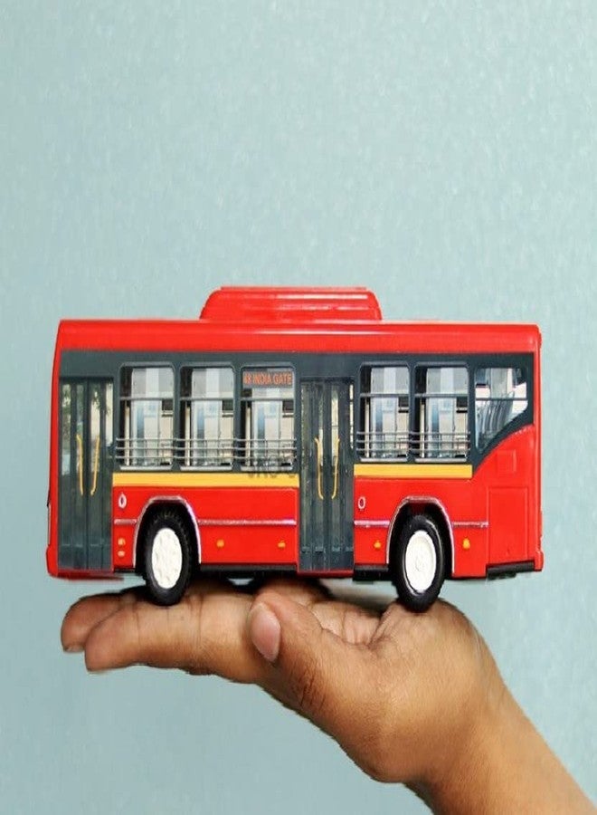 USCATALOG Gift Gallery Low Floor Bus Pull Back Miniature Toy - Red - Image 5